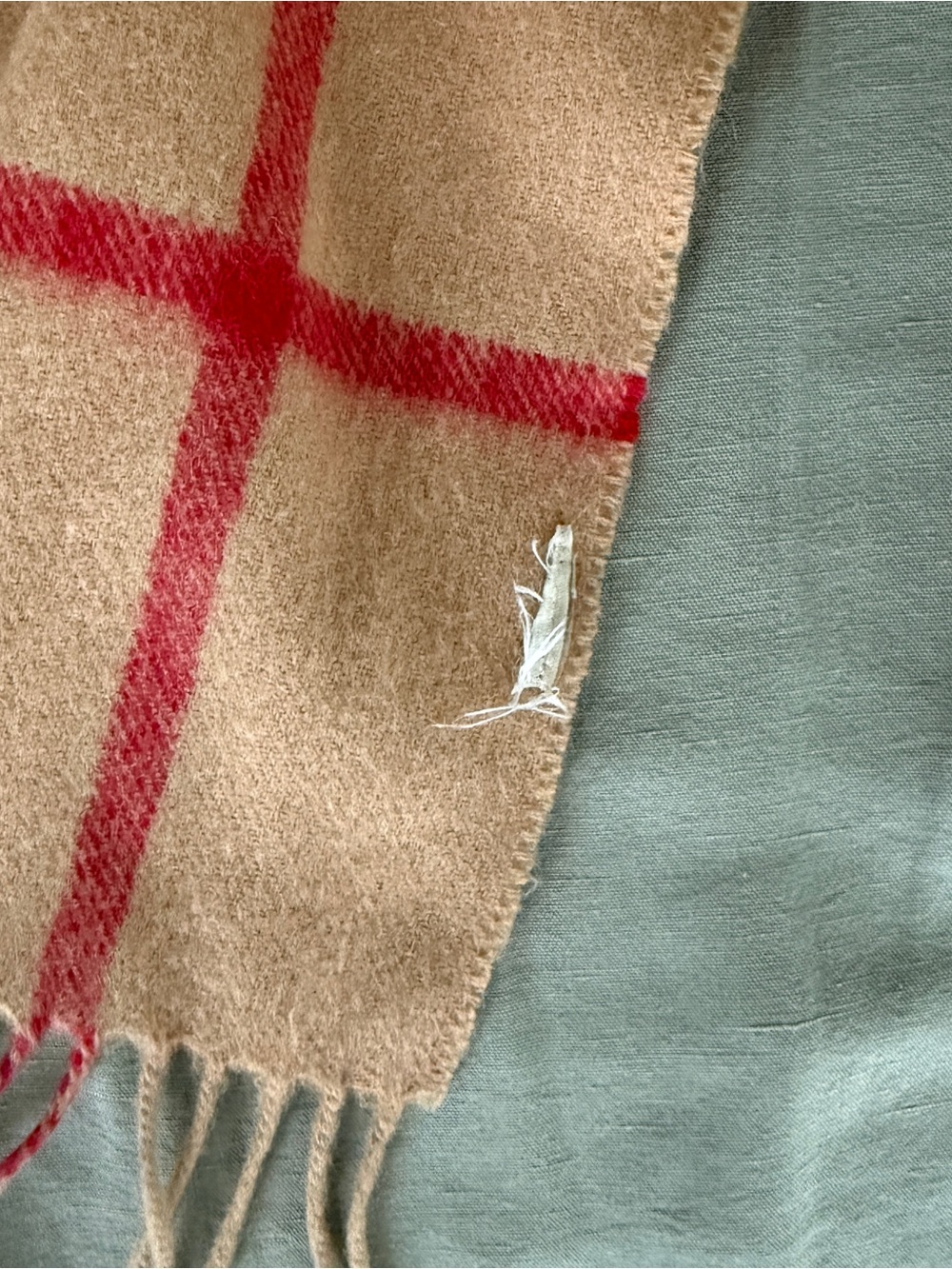 Burberry Beige Plaid Cashmere Scarf - Picture 6 of 6